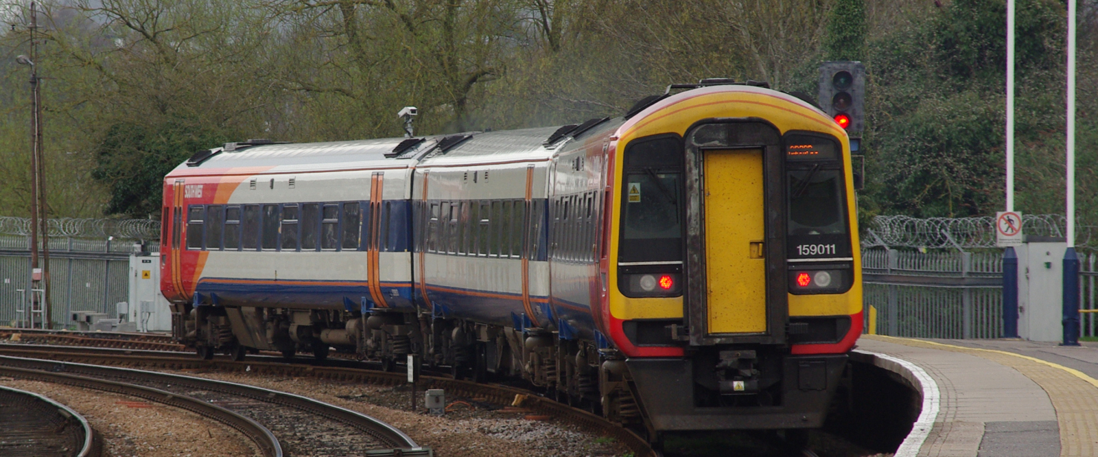 South West Trains 159011 in April 2010 at Salisbury