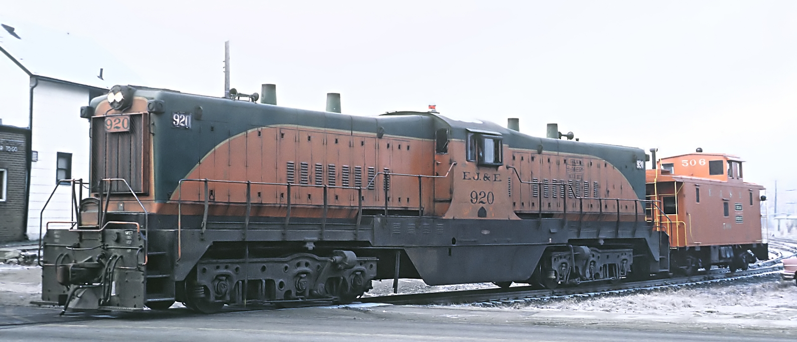 Elgin, Joliet & Eastern Railway No. 920 in January 1965 at Griffith, Indiana