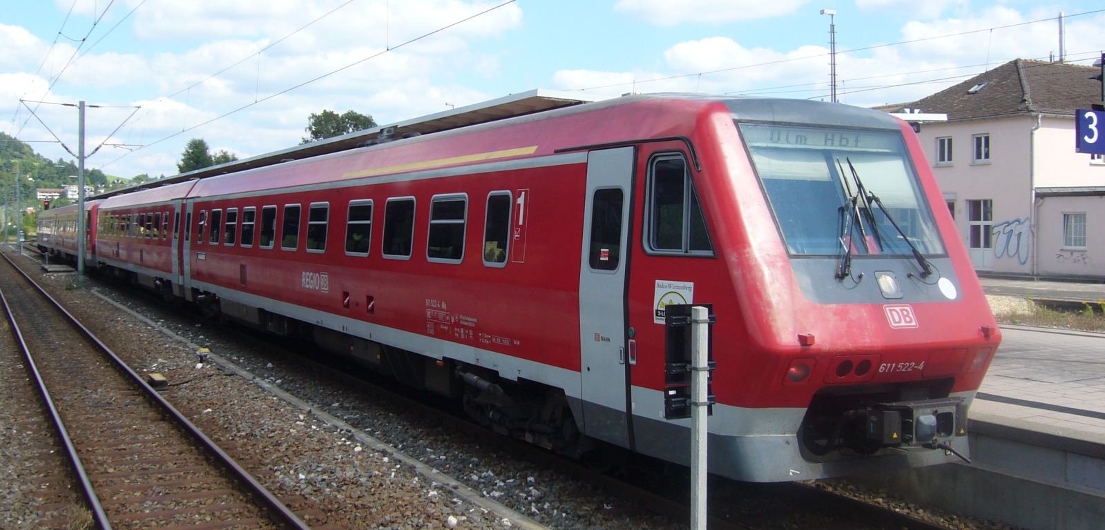 Commuter train in Tuttlingen station