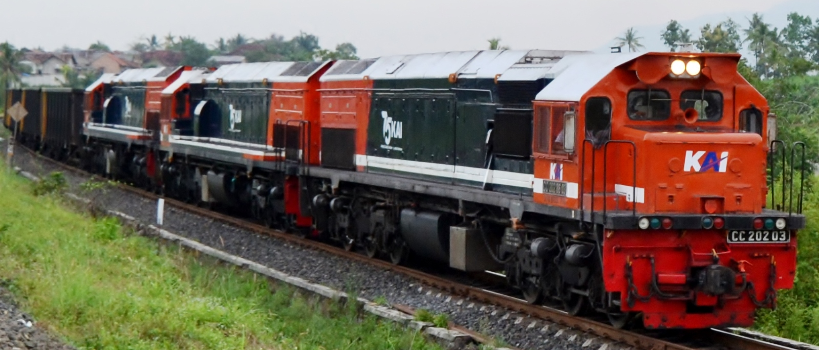 CC 203 03 of Indonesian Railways KAI in November 2020 on the Rejosari-Branti route