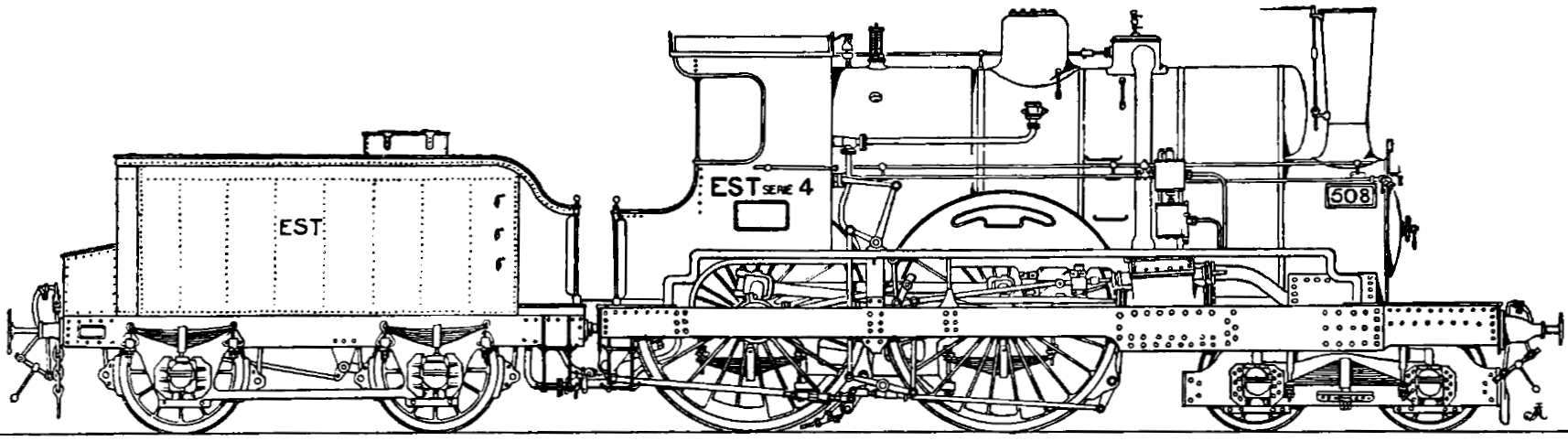 No. 508 with 4-4-0 wheel arrangement and Flaman boiler