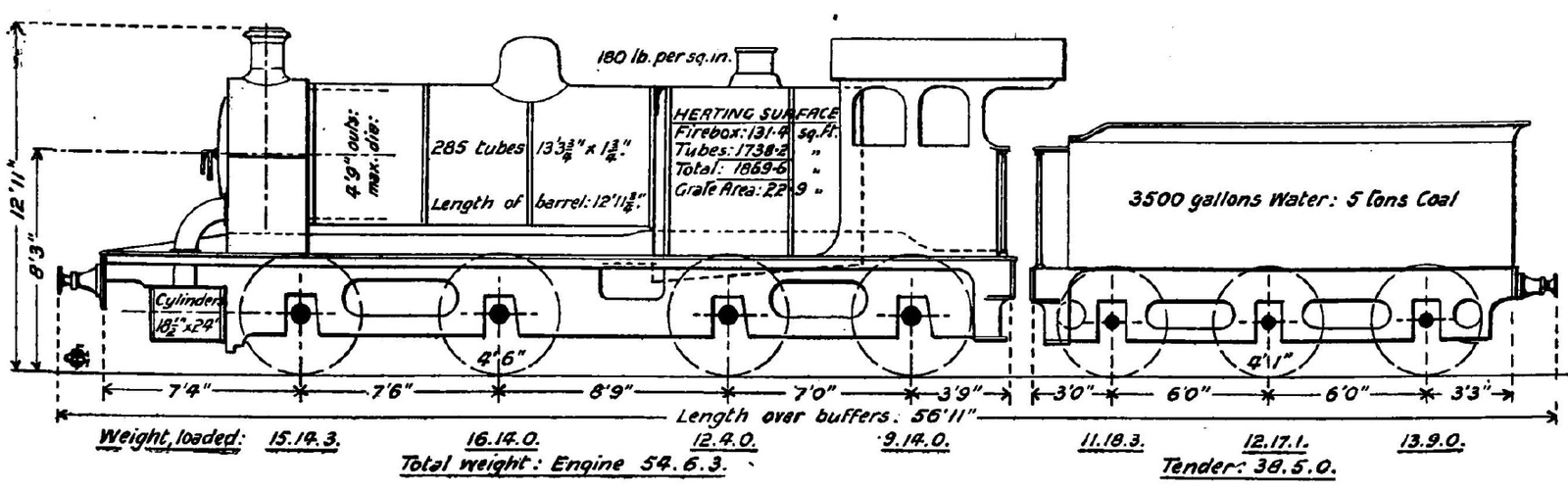 Schematic drawing of the A55R with dimensions