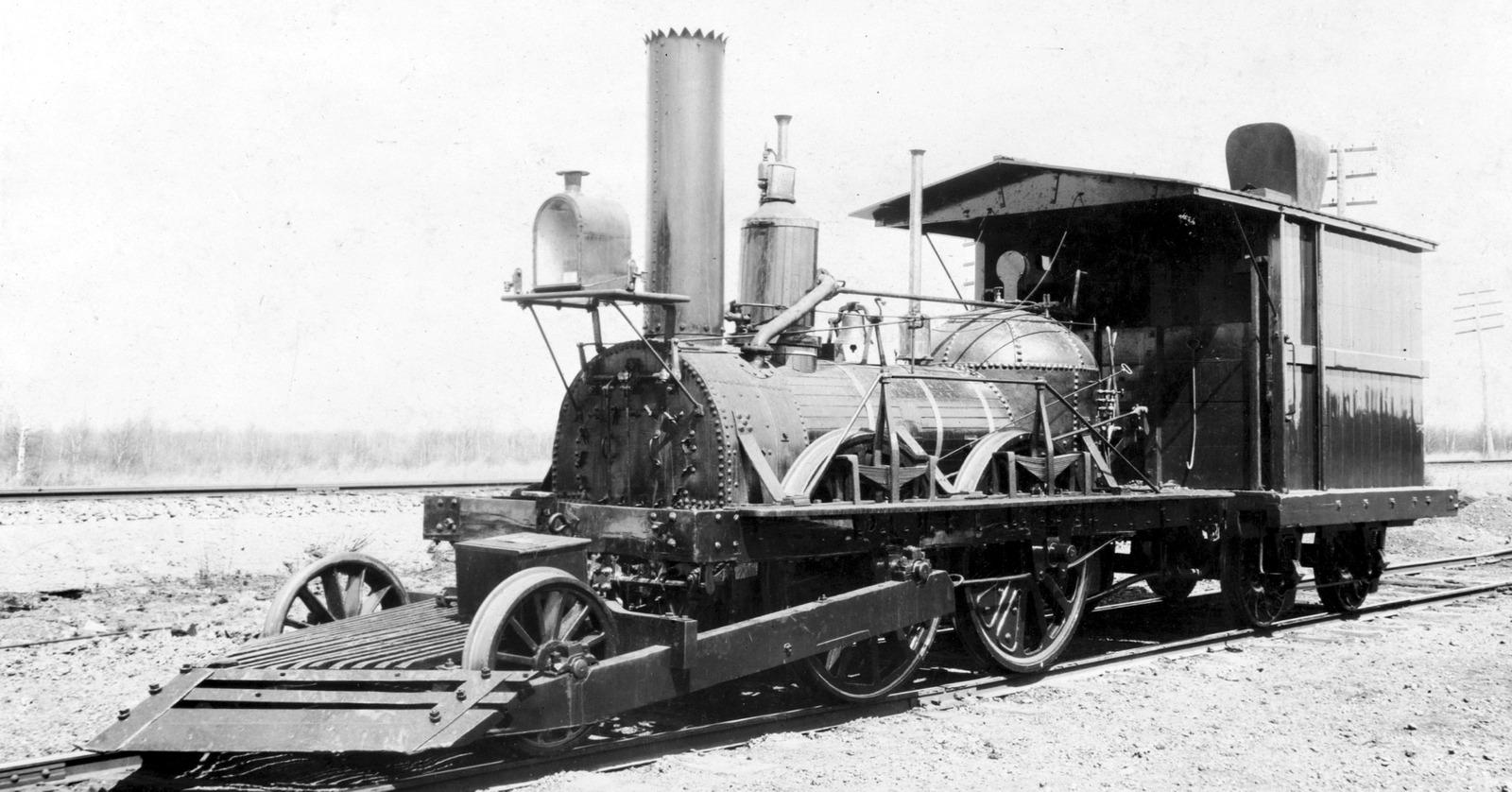 “John Bull” after installing the leading truck, but still without the driver's cab