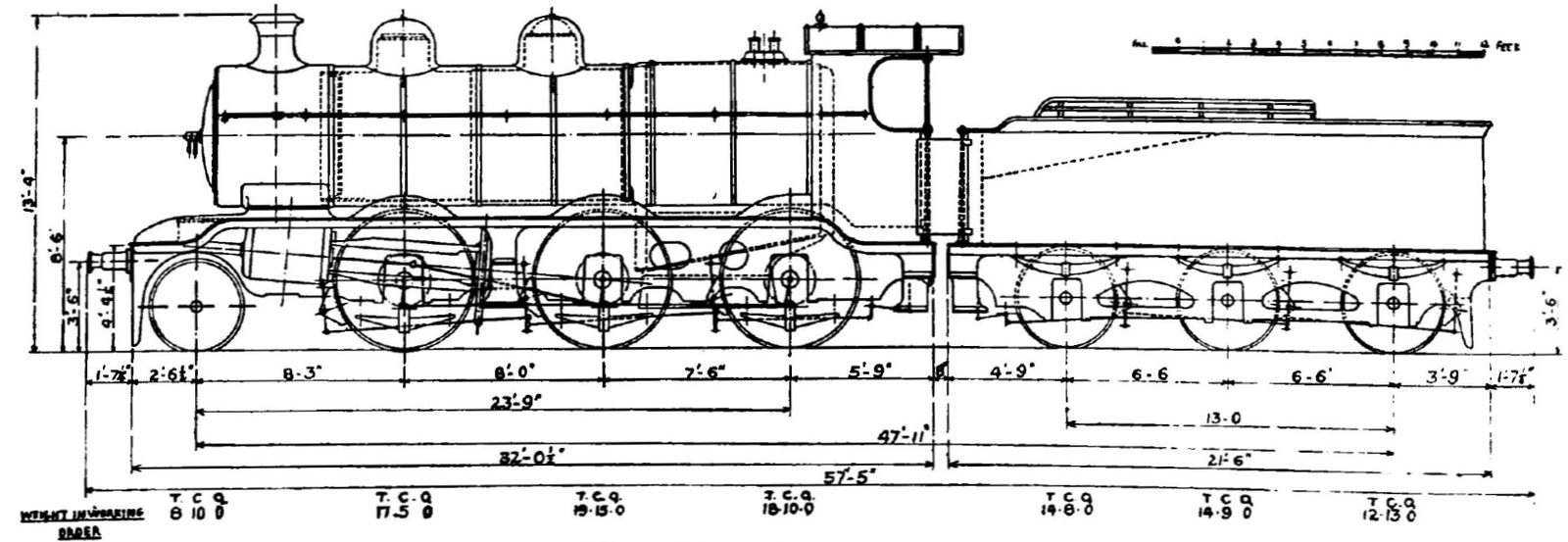 Schematic drawing after the rebuild with second steam dome