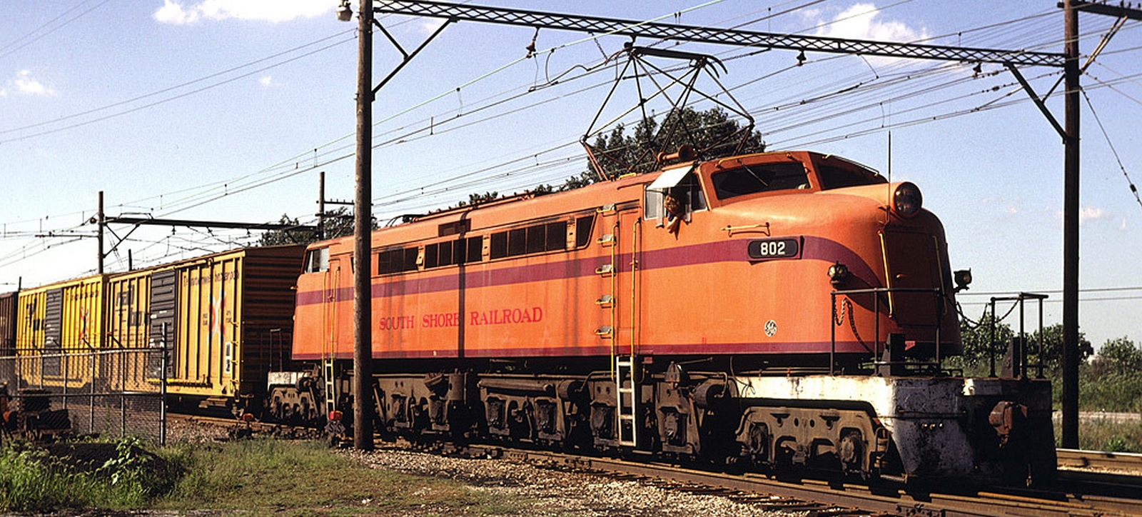 No. 802 of the South Shore Railroad in August 1980 at Hammond, Indiana