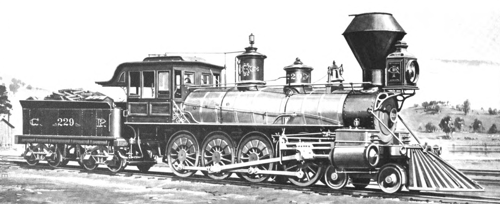 Drawing of the locomotive in its original condition by Richard Ward