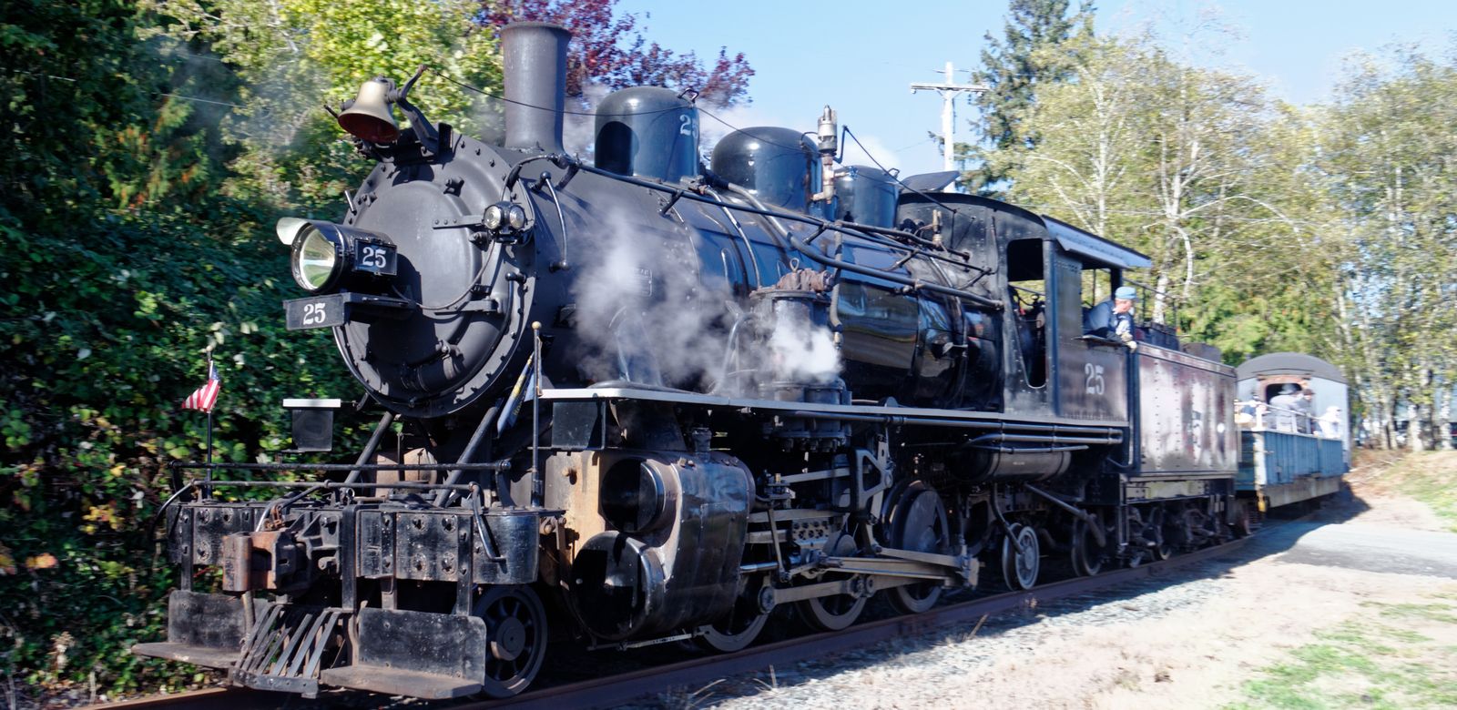 Nr. 25 im Oktober 2015 auf der Oregon Coast Scenic Railroad