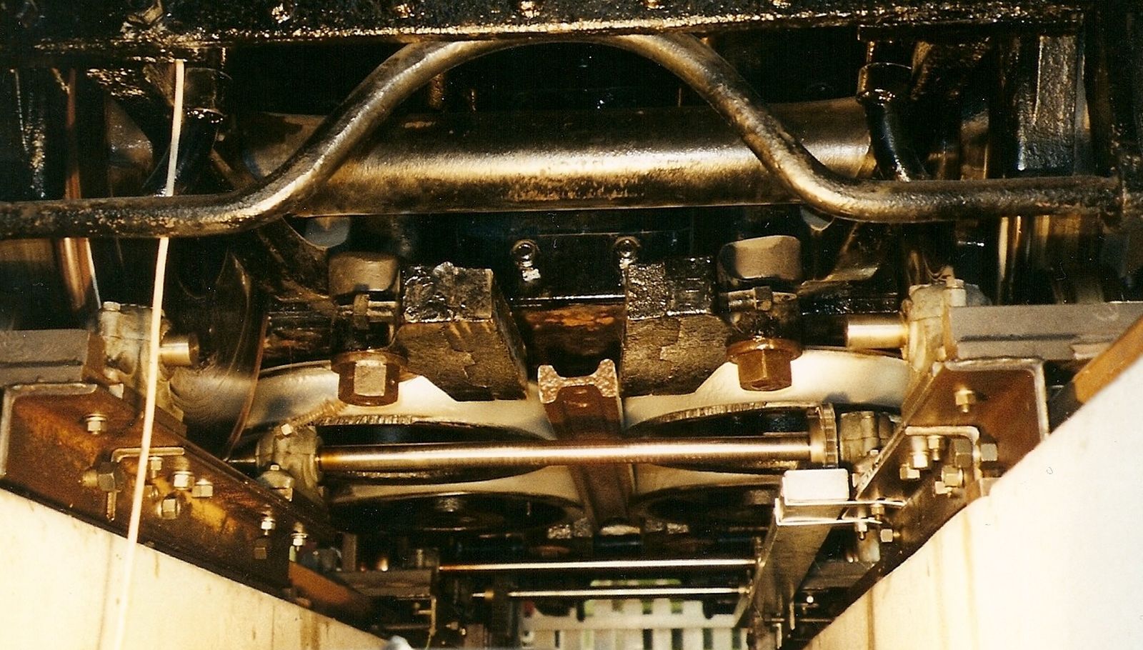 View of the underside of H 199, showing the horizontal wheels