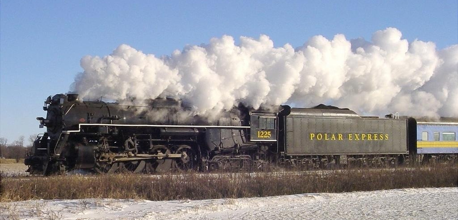 No. 1225 marked “Polar Express” in December 2004 in Henderson, Michigan