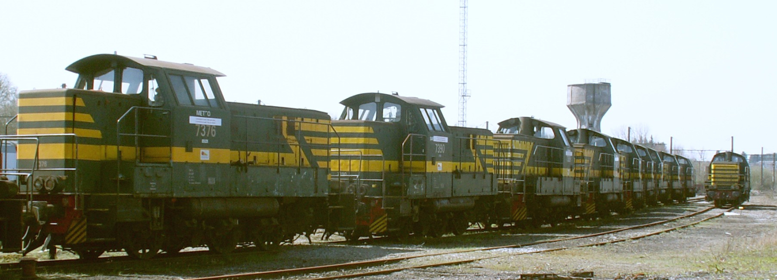 Some class 73 locomotives after being retired in April 2010 at the Stockem works