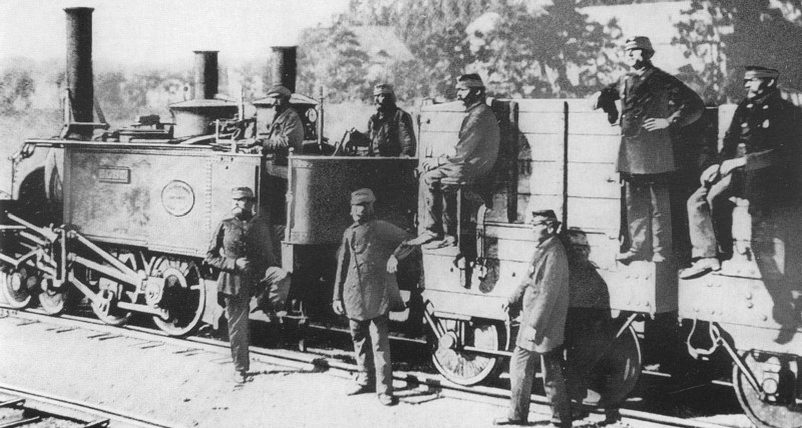 The “Elbe” 1867 with personnel and coal trucks