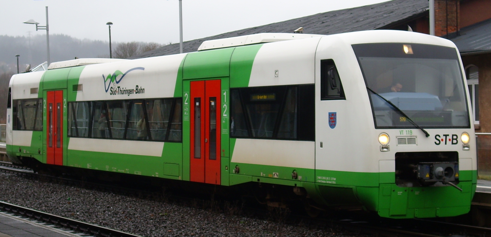 Regio-Shuttle of the SüdThüringenBahn in Suhl